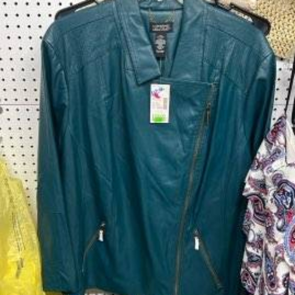 Plus size leather jacket